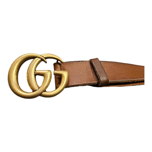 SOLD-Men's Gucci Brown Leather Belt Size 65/34 - Picture 3 of 10